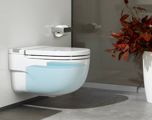 Example image of Roca In Tank Wall Hung Pan With Integrated Cistern & Seat (Stud Wall "L" Type).