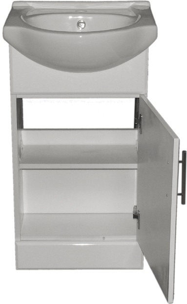 Example image of Roma Furniture 450mm White Vanity Unit, Ceramic Basin, Fully Assembled.