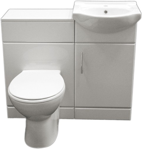 Example image of Roma Furniture Complete Vanity Suite In White, Right Handed. 925x830x300mm.