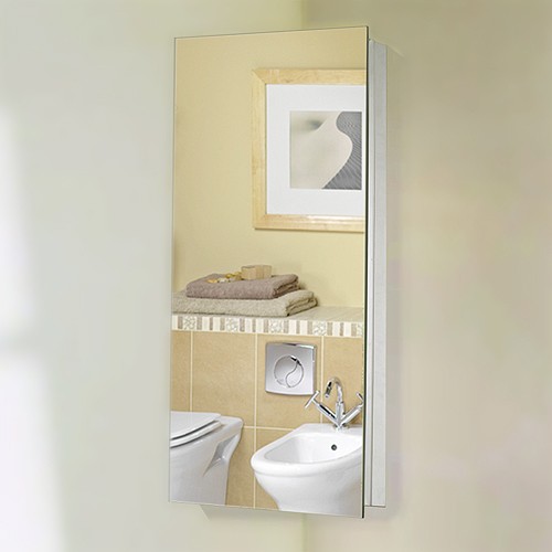 Larger image of Roma Cabinets Corner Mirror Bathroom Cabinet. 300x600x190mm.