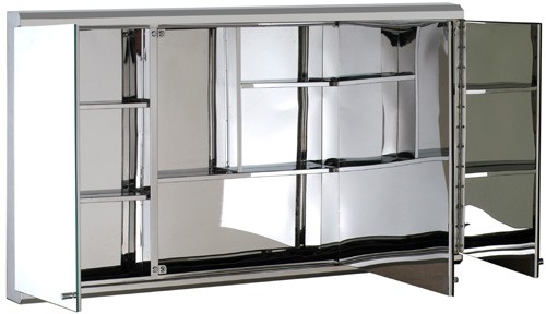 Example image of Roma Cabinets 3 Door Mirror Bathroom Cabinet. 1200x650x130mm.