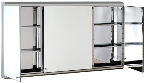 Example image of Roma Cabinets 3 Door Mirror Bathroom Cabinet. 1200x650x130mm.