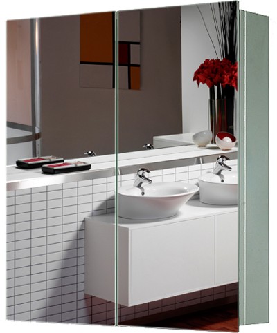 Larger image of Roma Cabinets 2 Door Mirror Bathroom Cabinet. 600x670x130mm.