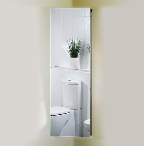Larger image of Roma Cabinets Corner Mirror Bathroom Cabinet. 380x1200x200mm.