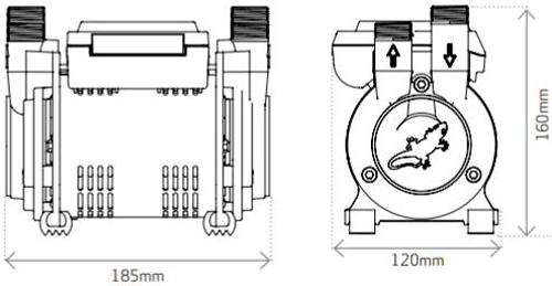 Technical image of Salamander Pumps CT50+ Xtra Twin Shower Pump (+ Head. 1.5 Bar).