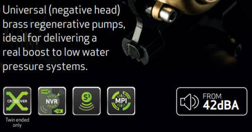 Example image of Salamander Pumps CTFORCE 15TU Twin Shower Pump (Universal. 1.5 Bar).