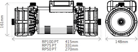 Technical image of Salamander Pumps Right RP100PT Twin Shower Pump (+ Head. 3.0 Bar).