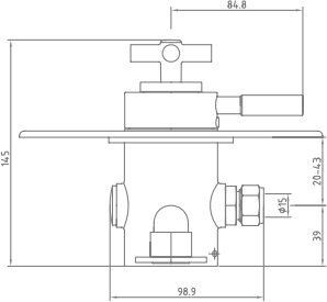 Technical image of Sagittarius Butler Exposed Shower Valve With Rigid Riser Kit (Chrome).