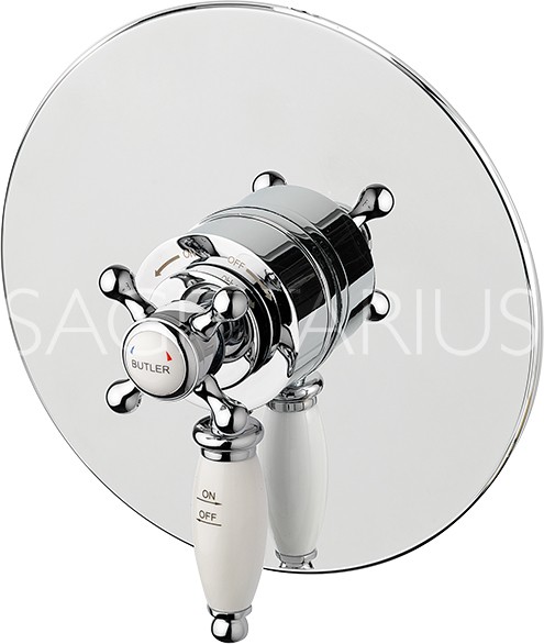 Example image of Sagittarius Butler Shower Valve With Arm & 200mm Head (Chrome).