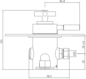 Technical image of Sagittarius Churchmans Exposed Shower Valve With Slide Rail Kit (Chrome).