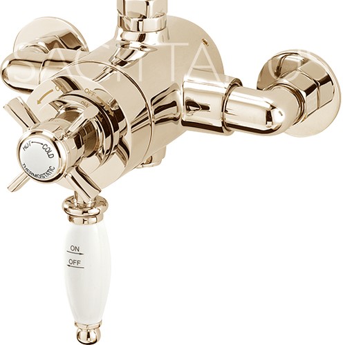 Larger image of Sagittarius Churchmans Exposed Thermostatic Shower Valve (Gold).