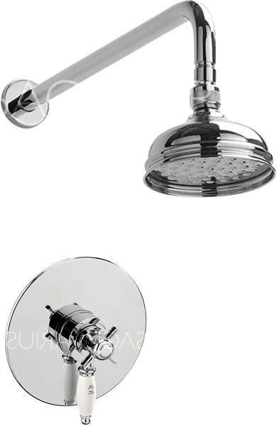 Larger image of Sagittarius Churchmans Shower Valve With Arm & 130mm Head (Chrome).