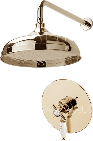 Larger image of Sagittarius Churchmans Shower Valve With Arm & 300mm Head (Gold).