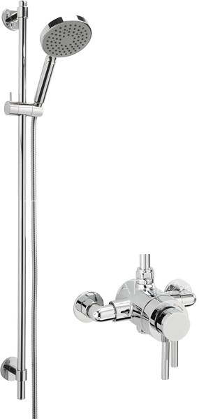 Larger image of Sagittarius Ergo Exposed Shower Valve With Slide Rail Kit (Chrome).