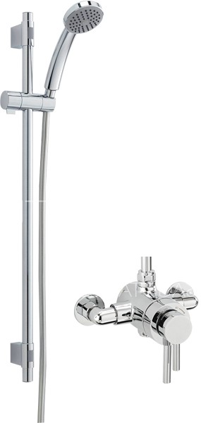 Larger image of Sagittarius Ergo Exposed Shower Valve With Slide Rail Kit (Chrome).