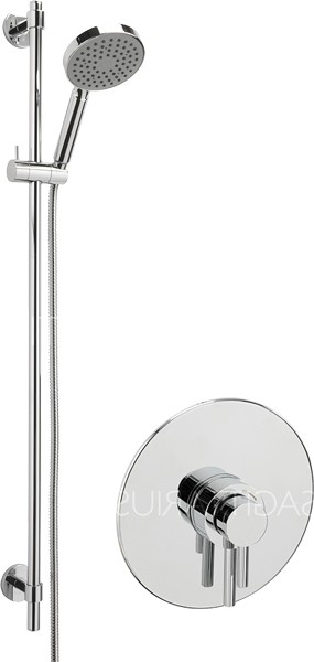 Larger image of Sagittarius Ergo Concealed Shower Valve With Slide Rail Kit (Chrome).