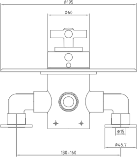 Technical image of Sagittarius Fantasy Exposed Shower Valve With Rigid Riser Kit (Chrome).