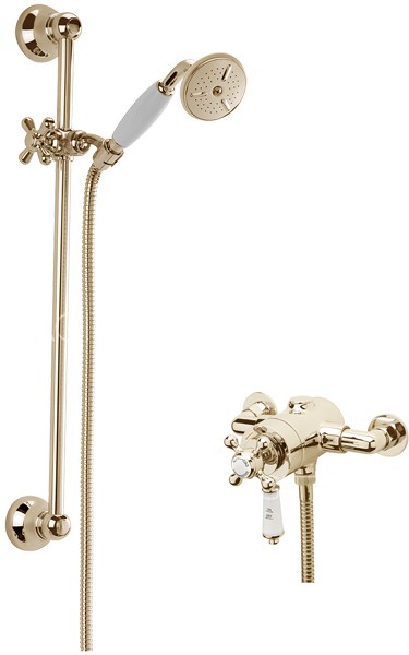 Larger image of Sagittarius Kensington Exposed Shower Valve With Slide Rail Kit (Gold).