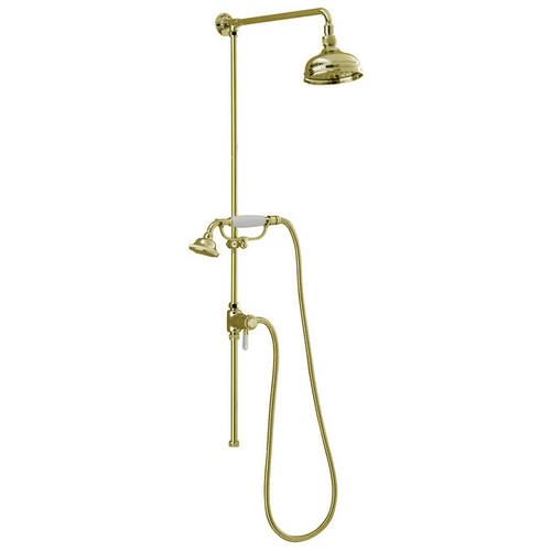 Larger image of Sagittarius Showers Rigid Riser With 130mm Apron Head & Handset (Gold).