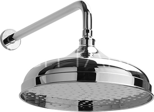 Larger image of Sagittarius Richmond Traditional Shower Head With Arm (300mm, Chrome).