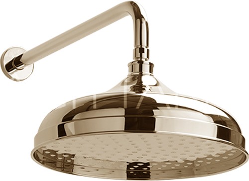 Larger image of Sagittarius Richmond Traditional Shower Head With Arm (300mm, Gold).