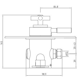 Technical image of Sagittarius Zone Exposed Thermostatic Shower Valve (Chrome).