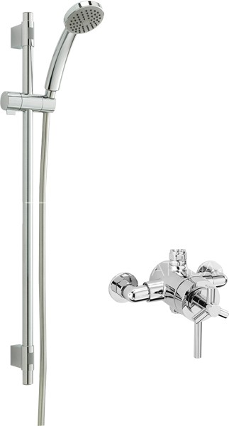 Larger image of Sagittarius Zone Exposed Shower Valve With Slide Rail Kit (Chrome).