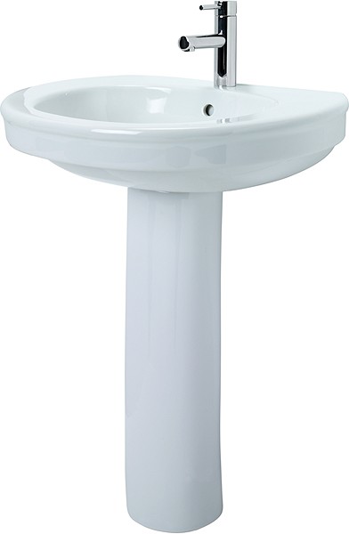 Larger image of Shires Corinthian Basin & Pedestal (1 Tap Hole).  Size 655x510mm.