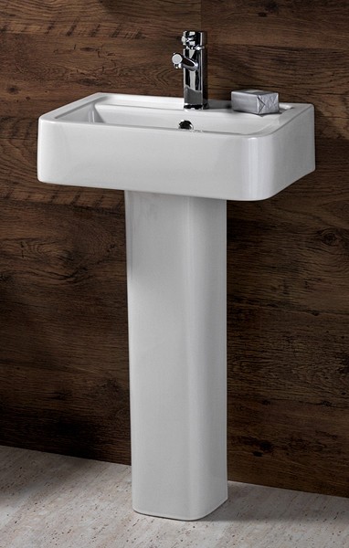 Example image of Shires Parisi Basin & Pedestal (1 Tap Hole).  Size 510x400mm.