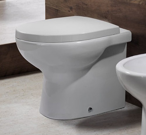 Example image of Shires Parisi Back To Wall Toilet With Soft Close Seat.  Size 385x580mm.