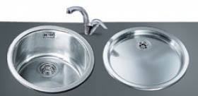 Example image of Smeg Sinks Round Bowl Inset Alba Kitchen Sink & Drainer (Stainless Steel).