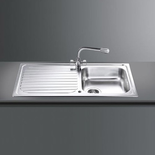 Larger image of Smeg Sinks Cucina 1.0 Single Bowl Reversible Kitchen Sink With Drainer.