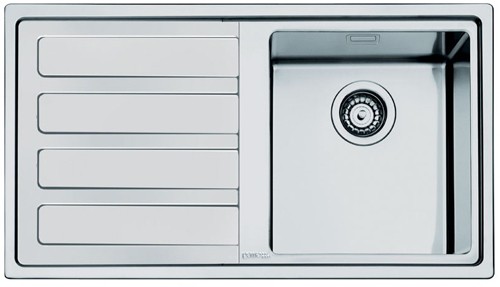 Larger image of Smeg Sinks Mira 1.0 Single Bowl Sink With Left Hand Drainer (S Steel).