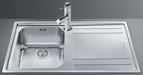 Larger image of Smeg Sinks Rigae 1.0 Single Bowl Sink With Right Hand Drainer (S Steel).