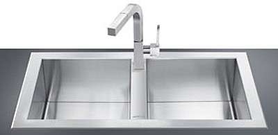 Larger image of Smeg Sinks 2.0 Bowl Stainless Steel, Low Profile Kitchen Sink.