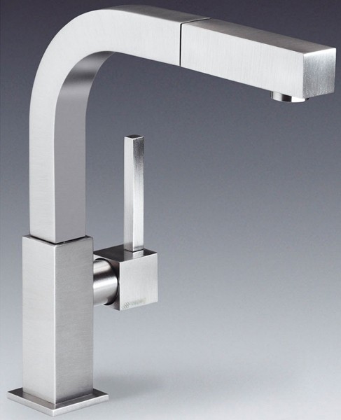 Larger image of Smeg Taps Rinser Kitchen Tap With Single Lever (Brushed Steel).