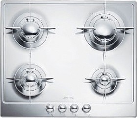 Larger image of Smeg Gas Hobs Piano 4 Burner Gas Hob. 60cm (Polished Stainless Steel).