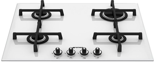 Larger image of Smeg Gas Hobs Linea 4 Burner Gas Hob. 60cm (White Glass).