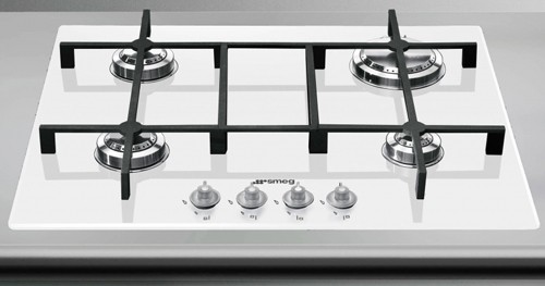 Larger image of Smeg Gas Hobs Linea 4 Burner Gas Hob. 60cm (White Glass).