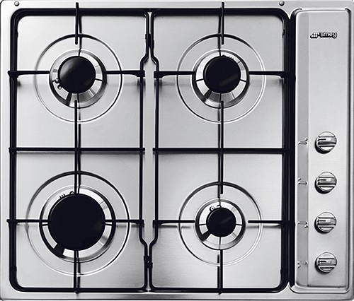 Larger image of Smeg Gas Hobs Cucina Stainless Steel 4 Burner Gas Hob. 600mm.