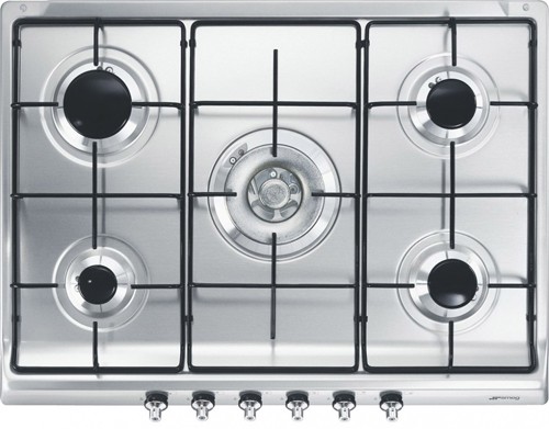 Larger image of Smeg Gas Hobs Classic 5 Burner Gas Hob. 70cm (Stainless Steel).