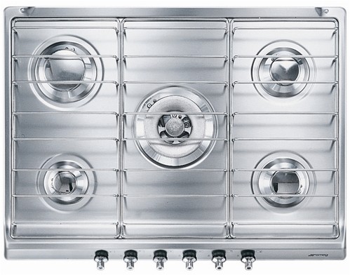 Larger image of Smeg Gas Hobs Classic 5 Burner Gas Hob. 70cm (Stainless Steel).