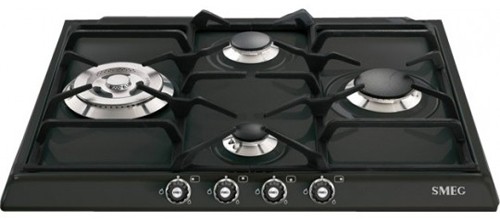 Larger image of Smeg Gas Hobs Cortina 4 Burner Gas Hob With Silver Controls. 60cm (Anthracite).