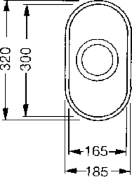 Technical image of Smeg Sinks 1.0 Bowl Oval Stainless Steel Undermount Kitchen Sink. 160mm.