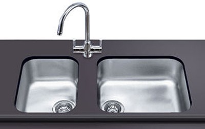 Example image of Smeg Sinks 1.0 Bowl Oval Stainless Steel Undermount Kitchen Sink. 300mm.