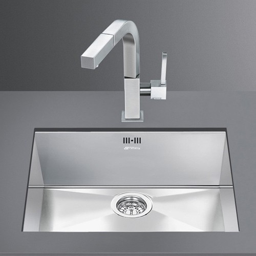 Larger image of Smeg Sinks Quadra Undermount Kitchen Sink 400x500mm (S Steel).