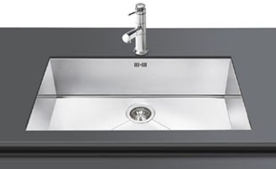 Larger image of Smeg Sinks 1.0 Bowl Stainless Steel Undermount Kitchen Sink.  720x400mm.