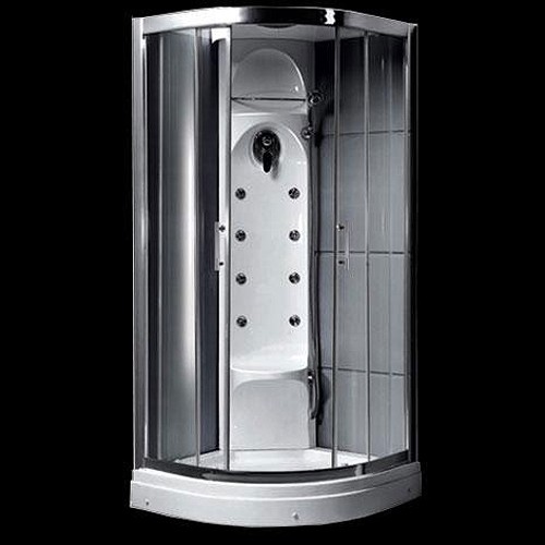 Larger image of Hydra Quadrant Shower Pod With Body Jets, Valve & Shower Heads. 900x900.