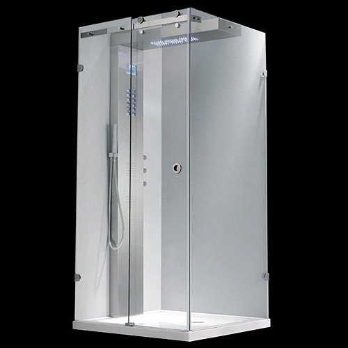 Larger image of Hydra Square Shower Enclosure, Shower Panel & Sliding Door. 1000x1000.