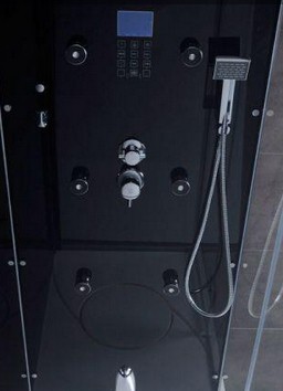 Example image of Hydra Rectangular Steam Shower Enclosure With LED Lighting. 1100x800mm.